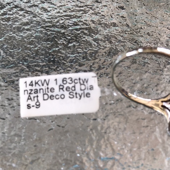 14k WG/YG - Three Stone Tanzanite Ring - Art Deco Style - Sz 9 - Picture 7 of 10